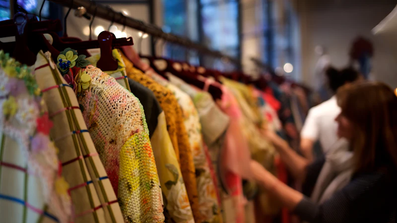 woman standing and choosing clothes