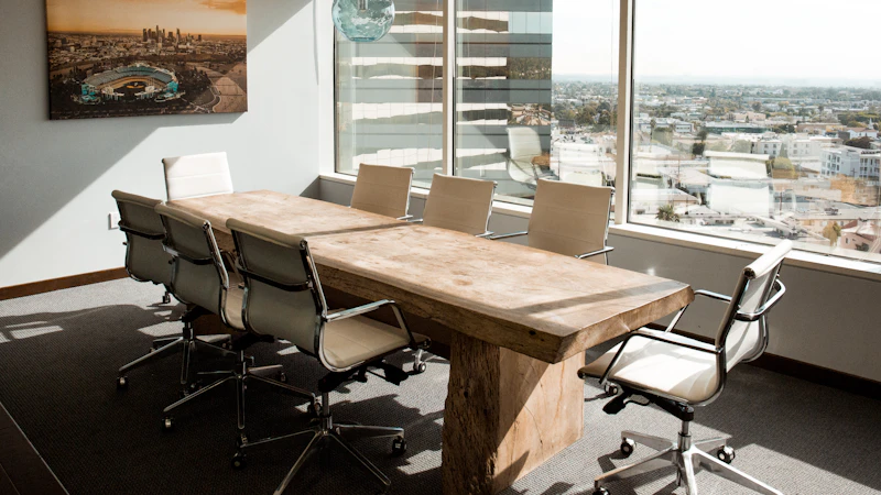 beige wooden conference table