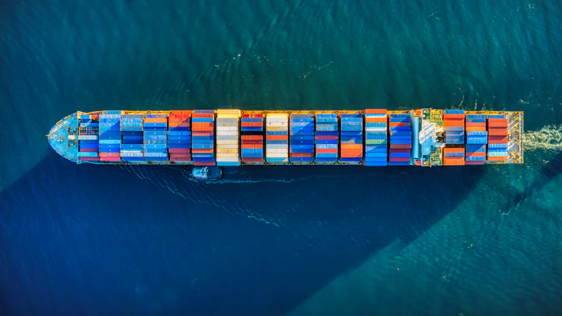 aerial view of boat on water