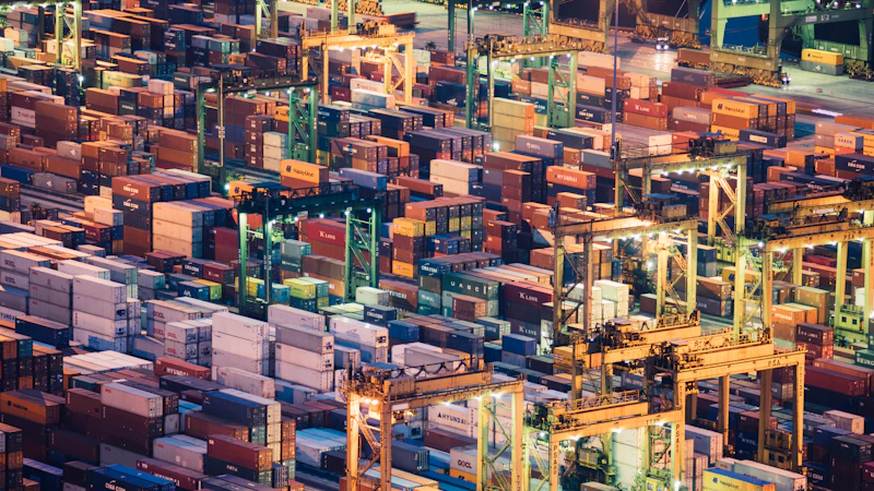 aerial view of intermodal containers