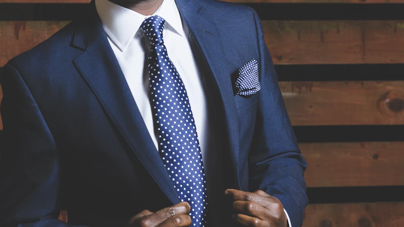 man wearing blue suit