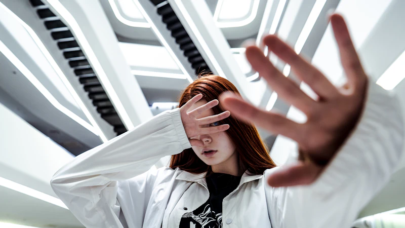 woman wearing white coat