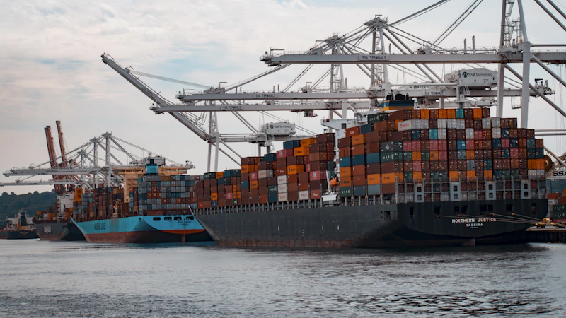 cargo ships docked at the pier during day