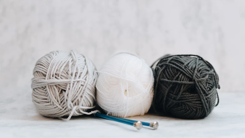 white, gray, and black yarns