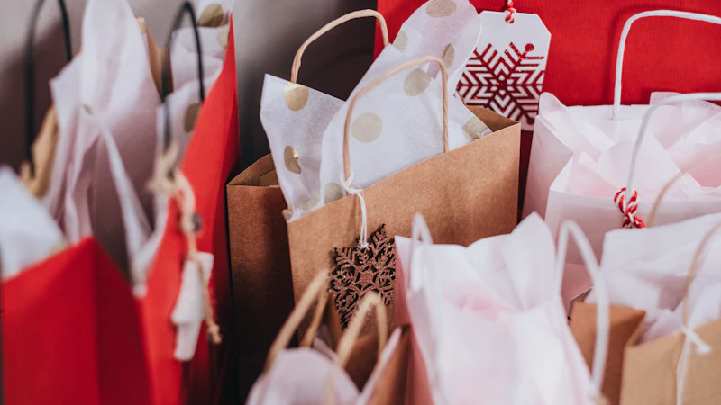 shallow focus photography of paper bags