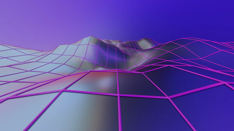 a computer generated image of a mountain in the distance