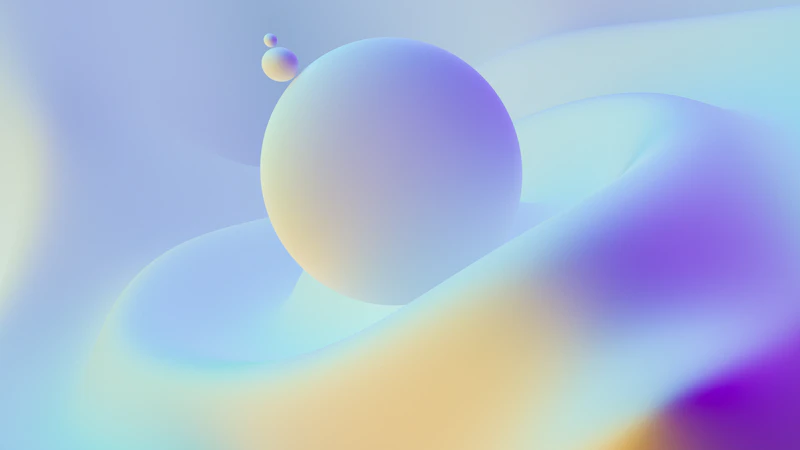 pastel spheres on gradient background