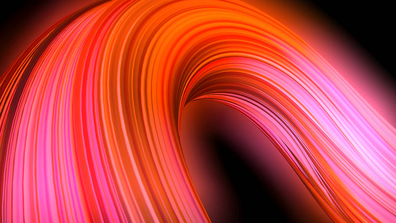 a close up of a red and orange wave