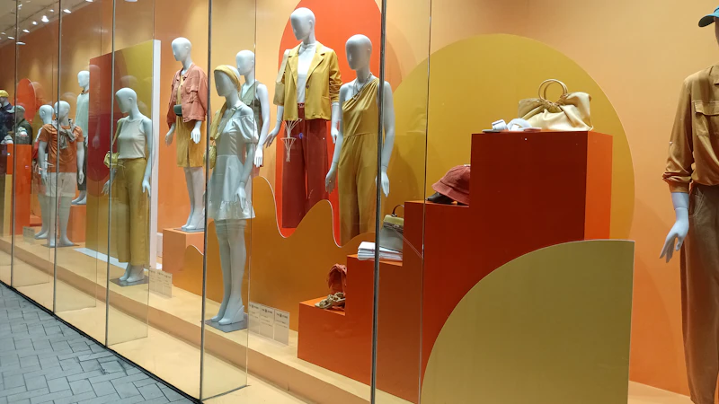 a display of mannequins in a store window