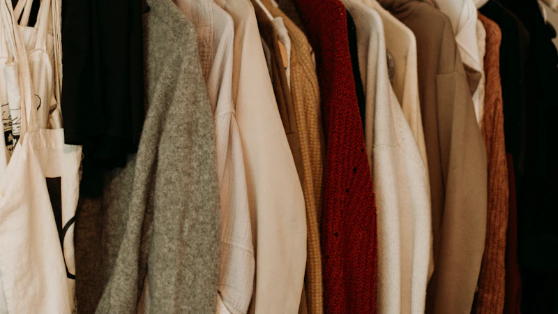 brown and white coat hanged on rack