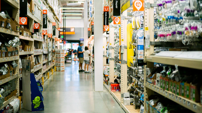 a store aisle filled with lots of items