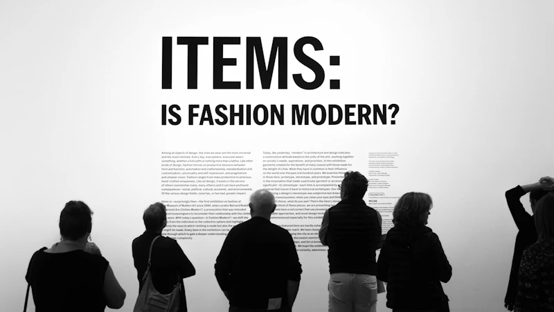 Items: is fashion modern? text overlay