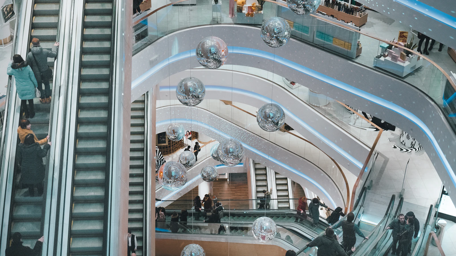 aerial photography of mall interior