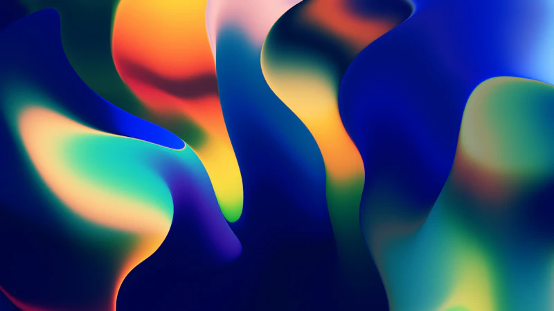 a multicolored abstract background with wavy shapes